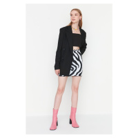 Trendyol Black Animal Patterned Sweater Skirt