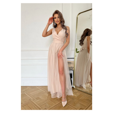 Světle růžové maxi šaty Camille BICOTONE