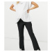 Pieces Maternity split front trousers in black
