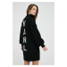 Šaty z vlněné směsi Karl Lagerfeld černá barva, mini, oversize