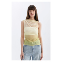 DEFACTO Slim Fit Scoop Neck Tulle Casual Undershirt