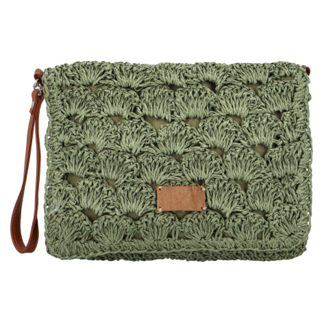 Měkká kabelka do ruky s pleteným vzorem Vivalo, zelená Firenze