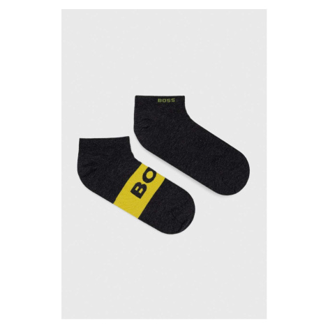 Ponožky BOSS 2-pack pánské, šedá barva, 50467747 Hugo Boss