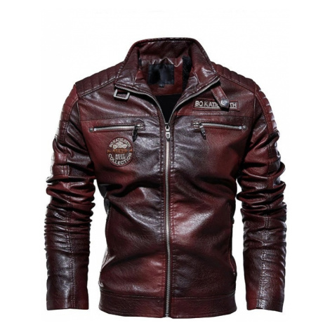 Zimní kožená bunda pánská motorkářská s teplou podšívkou