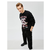 Koton Motorcycle Printed Sweatshirt Long Sleeve Crew Neck