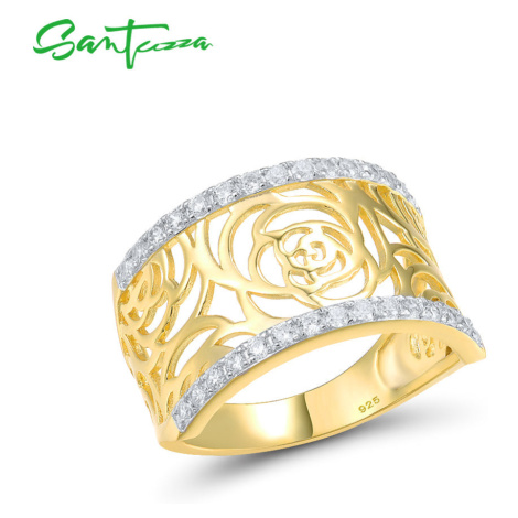 Pozlacený prsten se vzorem růží FanTurra