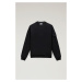 Mikina woolrich light fleece sweatshirt černá