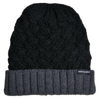 Braid Knit Beanie černá/vřesově šedá