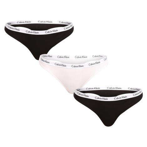 3PACK dámská tanga Calvin Klein vícebarevná (QD3587E-WZB)