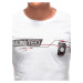 Buďchlap Trendy bílé krátké tričko s nevšedním nápisem S1912