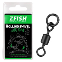 Zfish obratlík s kroužkem rolling swivel with ring black matt vel 8 nosnost 26 kg