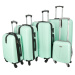 Pětidílná sada plastových cestovních kufrů Peek, světle zelená