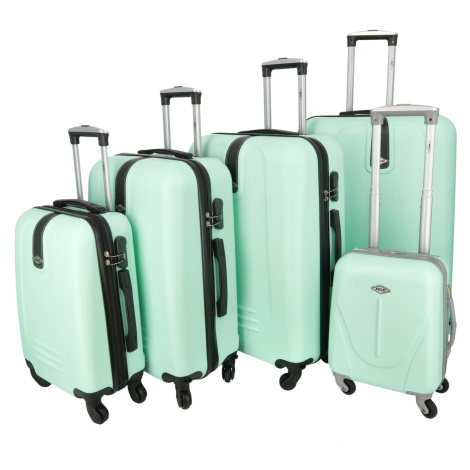 Pětidílná sada plastových cestovních kufrů Peek, světle zelená RGL