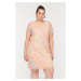 Trendyol Curve Salmon Knitted Tulle Dress