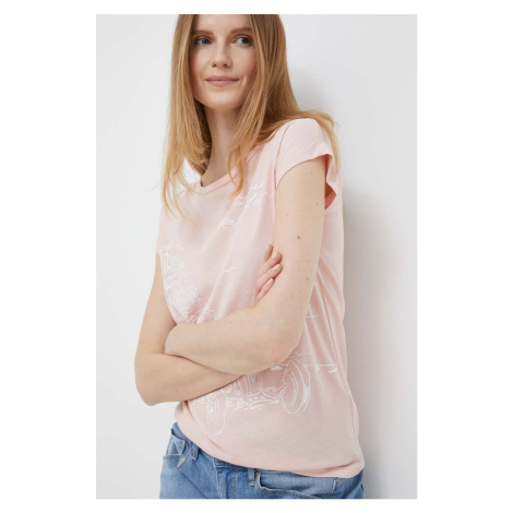Tričko Lauren Ralph Lauren růžová barva