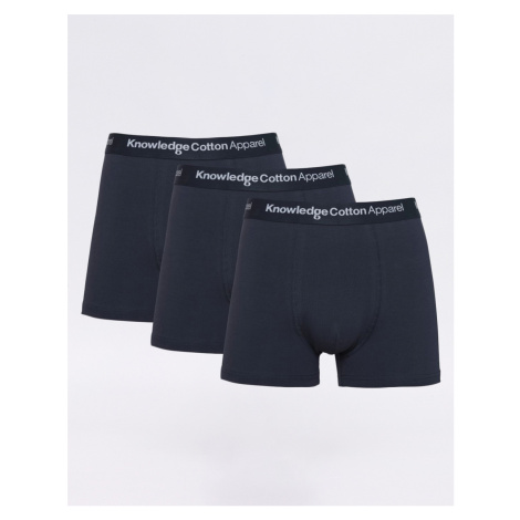 Knowledge Cotton 3 Pack Solid Colored Underwear With Navy Elastic 1001 Total Eclipse