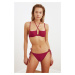 Trendyol Claret Red Bikini Bottoms With Tie Detailed