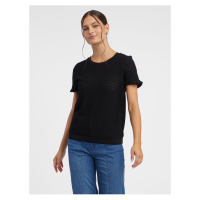 Orsay Černé dámské vzorované úpletové tričko - Dámské