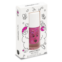 Nailmatic Kids lak na nehty pro děti odstín Sheepy - transparent glitter raspberry 8 ml