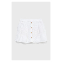 Dětská bavlněná sukně United Colors of Benetton bílá barva, mini
