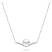 Brilio Silver Elegantní stříbrný náhrdelník s perlou a zirkony NCL131W