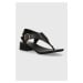Kožené sandály MICHAEL Michael Kors Robyn dámské, černá barva, na platformě, 40S4RBFS1L