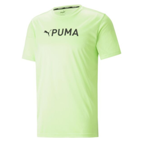 Puma FIT LOGO GRAPHIC TEE Pánské sportovní triko, světle zelená, velikost