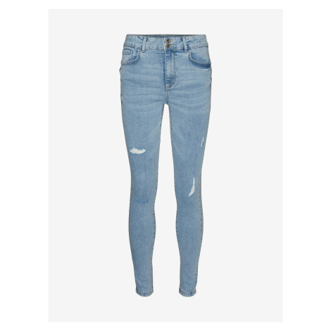 Světle modré skinny fit džíny s potrhaným efektem VERO MODA Sophia