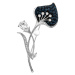 Éternelle Luxusní brož s perlou a zirkony Diara - květina B8082-LXT0576A Stříbrná