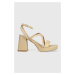 Kožené sandály Guess TILINE béžová barva, FL6TLI LEA03