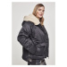 Ladies Sherpa Hooded Jacket - blk/darksand