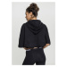 Ladies Cropped Hooded Poncho - black