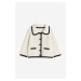 H & M - Bavlněný propínací svetr's límcem - bílá