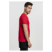 Long Zipped Synthetic Leather Bottom Tee - red/blk