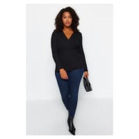 Trendyol Curve Black Cress Knitted Blouse