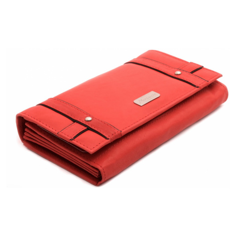 Červenočerná kožená dámská peněženka Jordana Mercucio