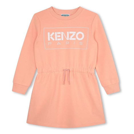 Dívčí šaty Kenzo Kids růžová barva, mini