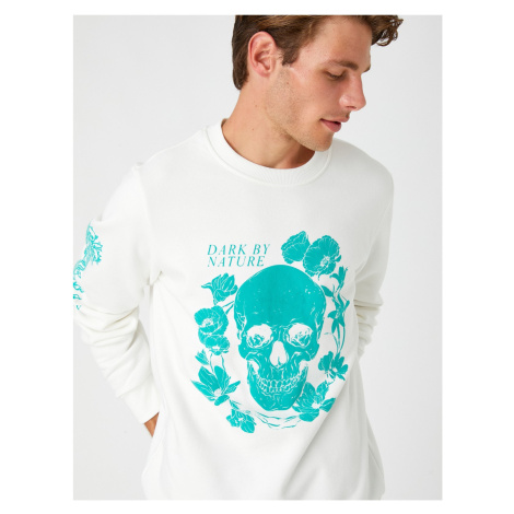 Koton Skull Printed Sweatshirt Crew Neck
