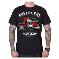 Triko BLACK HEART Motocykl Panelka černá
