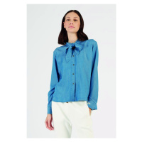 Košile la martina woman shirt l/s light lyocell modrá