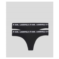 Spodní prádlo karl lagerfeld logo thong 2-pack černá
