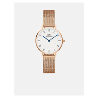 Růžovo-zlaté dámské hodinky Daniel Wellington mesh Petite Melrose