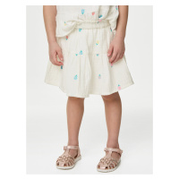 Krémová holčičí květovaná sukně Marks & Spencer