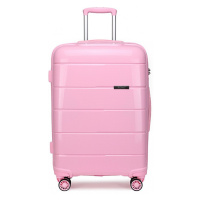 Konofactory Růžový prémiový skořepinový kufr s TSA zámkem 