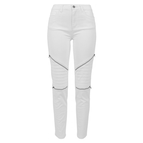 Ladies Stretch Biker Pants - white Urban Classics