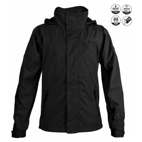 HI-TEC Dorman - lehká pánská outdoorová bunda s kapucí Barva: Černá