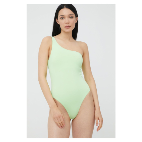 Jednodílné plavky Only zelená barva, mírně vyztužený košík
