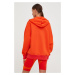 Mikina adidas Performance dámská, oranžová barva, s kapucí, s potiskem
