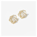 Éternelle Náušnice s perlou Kamélie - květina E1422-E1134 Zlatá