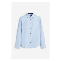 H & M - Košile z bavlny premium Slim Fit - modrá